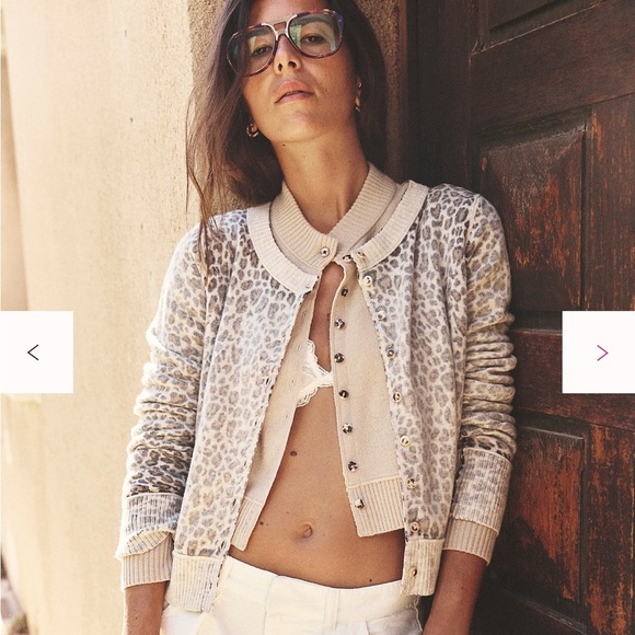 Free People Sweaters - Free People Nocturnal Patterned Cashmere Cardi XS Color: Tea Combo NWT